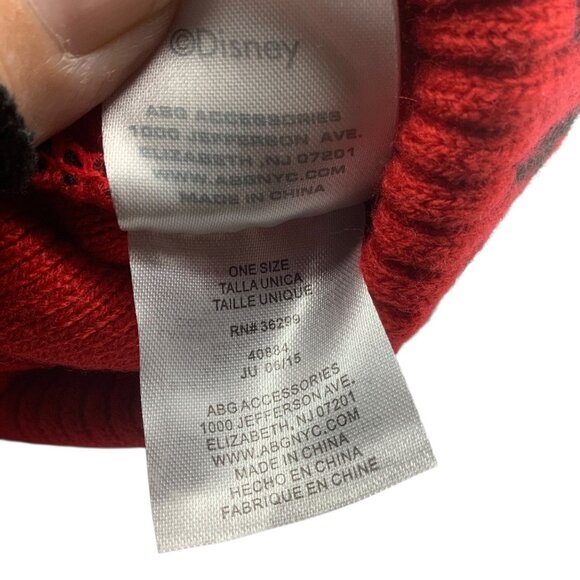 Disney Minnie Mouse Fashionista Knit Beanie Bow & Ears Adult One Size Black Red - Picture 4 of 6